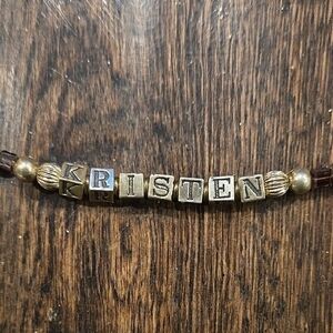 Personalized KRISTEN Gold Beaded Bracelet